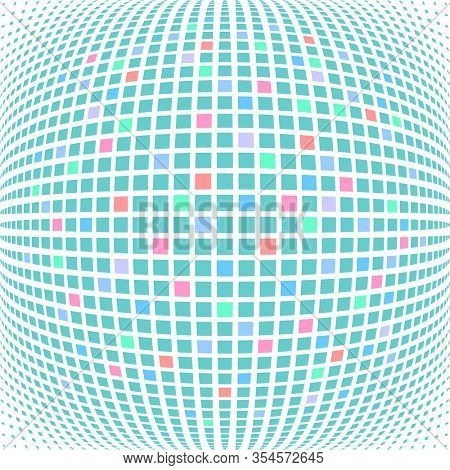 Mosaic tiled checked pattern in spherical shape. 