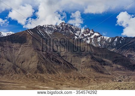 Panorama Of The Beautiful Mountains That Surround Leh At Sunlight - Ladakh, Jammu And Kashmir, India