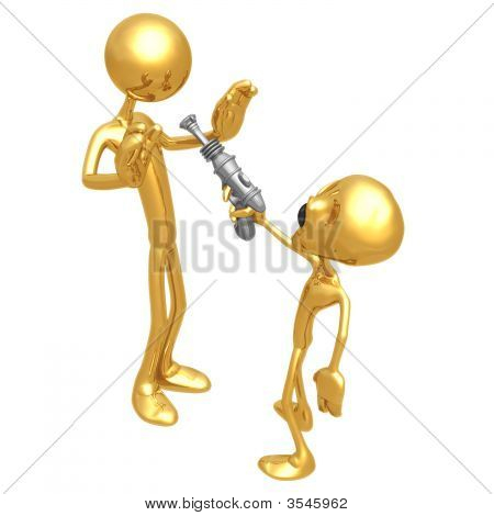 Чужеродных захватчиков с ретро бластер