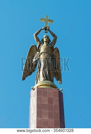 One Of The Main Attractions Of Stavropol Is The Guardian Angel Monument. Stavropol, Russia - March 8