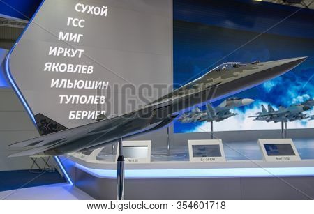 August 30, 2019. Zhukovsky, Russia. Layout Of The Fifth-generation Promising Russian Multi-functiona