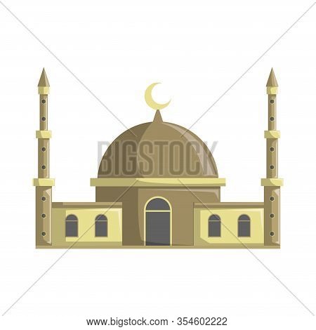 Illustration Of A Mosque Building With A Dome
