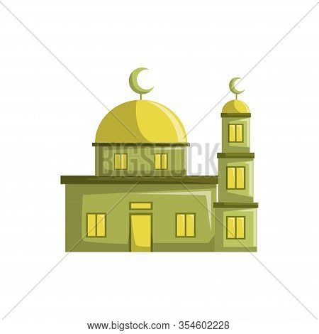 Illustration Of A Mosque Building With A Dome