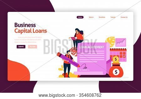 Vector Illustration Of Venture Capital Loans For Sme Development And Investment. Low Interest Credit