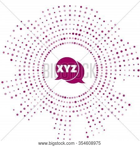 Purple Xyz Coordinate System Icon Isolated On White Background. Xyz Axis For Graph Statistics Displa