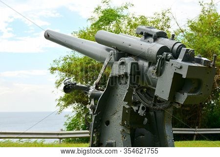 Cavite, Ph - Dec. 3: Japanese Garden Of Peace Anti Aircraft Display At Corregidor Island On December