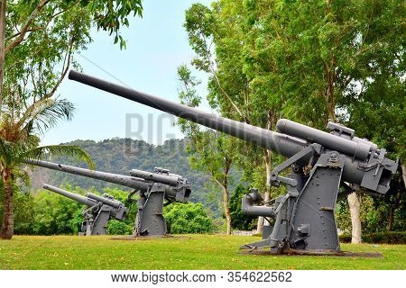 Cavite, Ph - Dec. 3: Japanese Garden Of Peace Anti Aircraft Display At Corregidor Island On December
