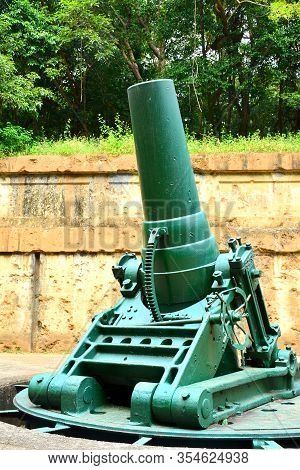 Cavite, Ph - Dec. 3: Battery Way Mortar Cannon Display At Corregidor Island On December 3, 2016 In C