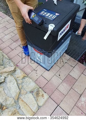 Heiligenhaus, Nrw, Germany - July 25, 2017:
Homeservice, Delivery Of Department Store Chain Real In 