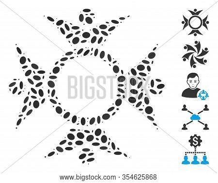 Dotted Mosaic Based On Human Collaboration. Mosaic Vector Human Collaboration Is Designed With Rando