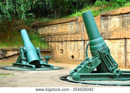 Cavite, Ph - Dec. 3: Battery Way Mortar Cannon Display At Corregidor Island On December 3, 2016 In C