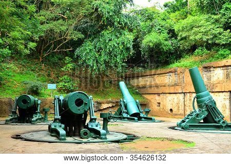 Cavite, Ph - Dec. 3: Battery Way Mortar Cannon Display At Corregidor Island On December 3, 2016 In C