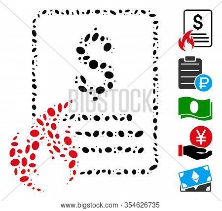 Dot Mosaic Based On Hot Price List. Mosaic Vector Hot Price List Is Formed With Scattered Ellipse Do