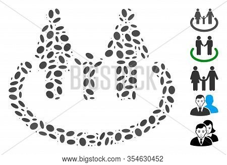 Dot Mosaic Based On Family Area. Mosaic Vector Family Area Is Formed With Randomized Elliptic Items.
