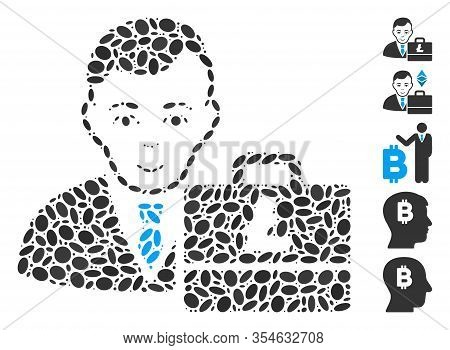 Dot Mosaic Based On Litecoin Accounter. Mosaic Vector Litecoin Accounter Is Composed With Scattered 