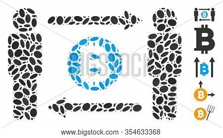Dotted Mosaic Based On Persons Exchange Bitcoin. Mosaic Vector Persons Exchange Bitcoin Is Created W