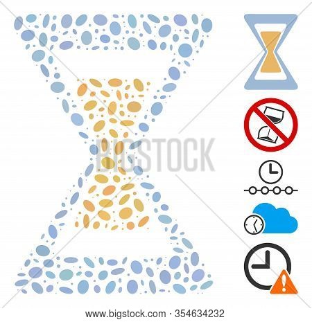 Dot Mosaic Based On Sand Clock. Mosaic Vector Sand Clock Is Designed With Randomized Oval Spots. Bon