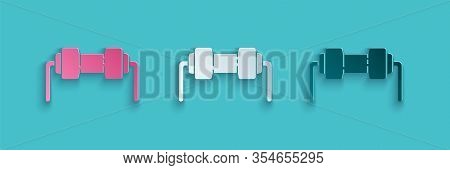 Paper Cut Resistor Electricity Icon Isolated On Blue Background. Paper Art Style. Vector Illustratio