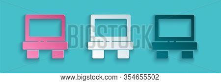 Paper Cut Fuse Of Electrical Protection Component Icon Isolated On Blue Background. Melting Breaking
