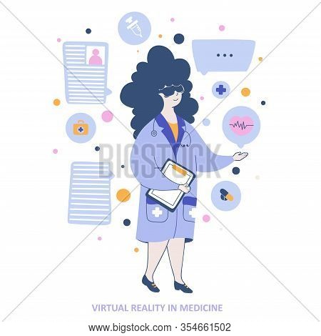 Virtual Reality Medical Services Vector Landing Page Template