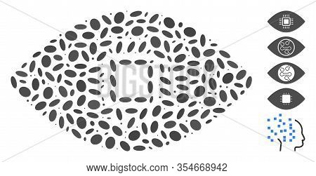 Dotted Mosaic Based On Artificial Vision. Mosaic Vector Artificial Vision Is Designed With Scattered