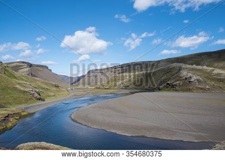 River Nordari Ofaera In Eldgja In South Iceland