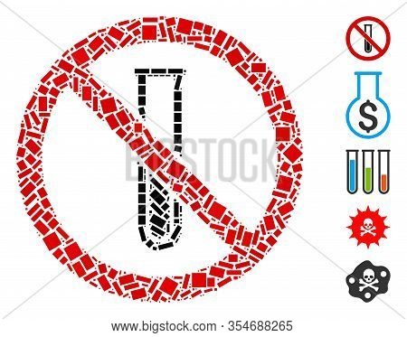 Dotted Mosaic Based On No Testtube. Mosaic Vector No Testtube Is Formed With Randomized Rectangular 