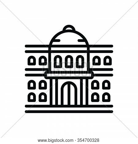 Black Line Icon For University Governmental Architecture Institute College Students Education Learni