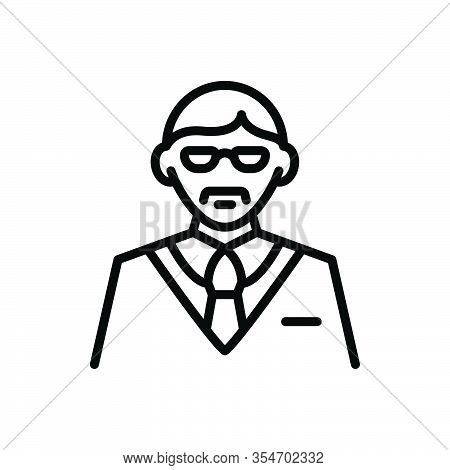Black Line Icon For Manager Proprietor Steward Director Warden Administrator Boss Controller Executi