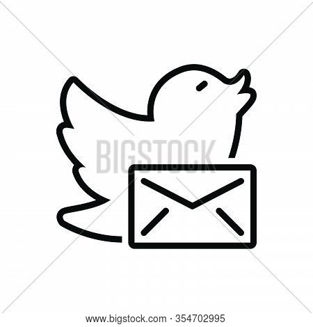 Black Line Icon For Via Through By-means-of By-dint-of As-a-means Mail Letter