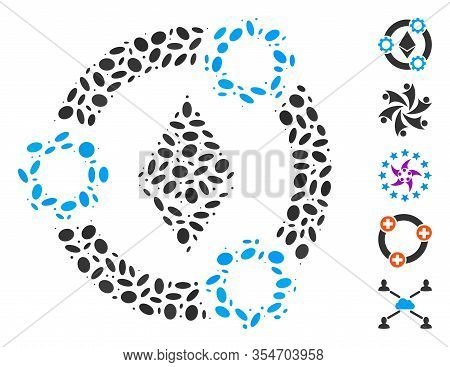 Dotted Mosaic Based On Ethereum Pool Collaboration. Mosaic Vector Ethereum Pool Collaboration Is Cre