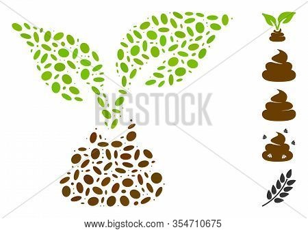 Dotted Mosaic Based On Garden Natural Fertilizer. Mosaic Vector Garden Natural Fertilizer Is Formed 