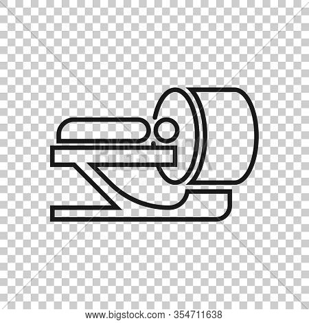 Radiology Icon In Flat Style. Tomography Vector Illustration On White Isolated Background. Mri Scann