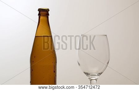 Misted Bottle Of Beer On The Table
