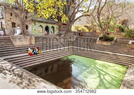 Barsana, Uttar Pradesh, India - March 22, 2019: Shri Radha Sarovar Is Holy Pond In Barsana