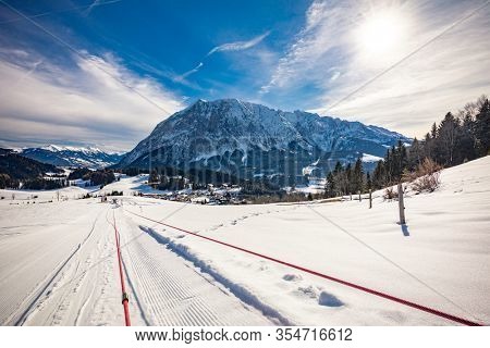 Tauplitz Alm close to Bad Mitterndorf in Styria, Austria, in winter.