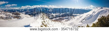 Tauplitz Alm close to Bad Mitterndorf in Styria, Austria, in winter.