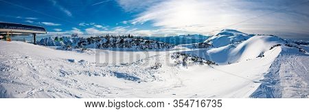 Tauplitz Alm close to Bad Mitterndorf in Styria, Austria, in winter.