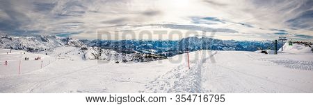 Tauplitz Alm close to Bad Mitterndorf in Styria, Austria, in winter.