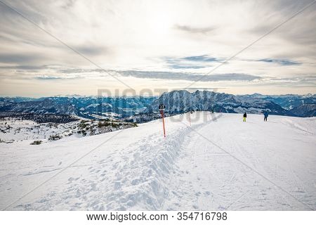 Tauplitz Alm close to Bad Mitterndorf in Styria, Austria, in winter.
