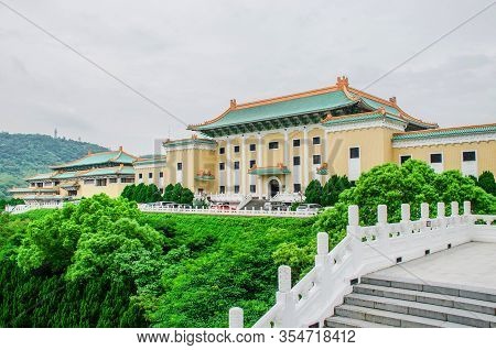 Taipei, Taiwan - May 15, 2019: Beautiful Architecture Building Exterior Of Landmark Of Taipei Gugong