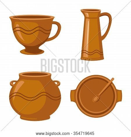 Vector Illustration Of Kitchen And Tableware Icon. Set Of Kitchen And Pottery Stock Vector Illustrat