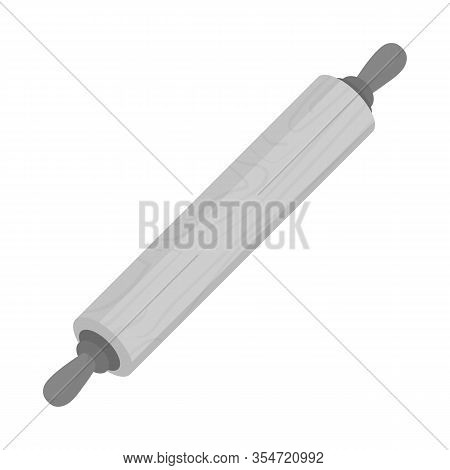 Vector Design Of Wooden And Pin Icon. Set Of Wooden And Roller Vector Icon For Stock.