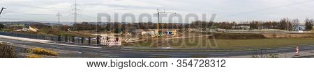 Velbert, Nrw, Germany - November 23, 2016:\nmotorway A 44 To Dusseldorf. View Of A Construction Site