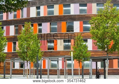 Dessau - August 05, 2018:

Dessau - August 05, 2018: Environment And Colorful Facade Of The Federal 