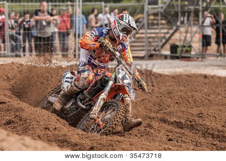 Semigorje, Russland 22. Juli: Unbekannte Fahrer beim grand Prix von Russland der Fim Motocross Weltmeister