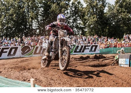 Semigorje, Russland 22. Juli: Unbekannte Fahrer beim grand Prix von Russland der Fim Motocross Weltmeister