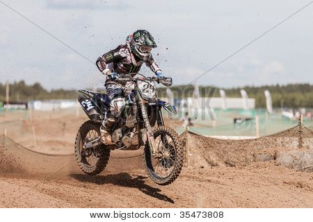SEMIGORJE, Russland - Juli 22: Unidentified Fahrer beim Grand Prix von Russland der FIM Motocross World Champ