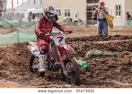 Semigorje, Russland 22. Juli: Unbekannte Fahrer beim grand Prix von Russland der Fim Motocross Weltmeister