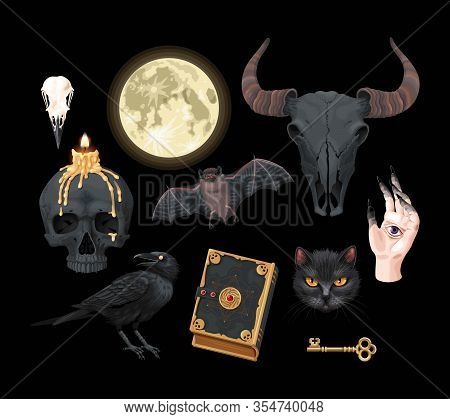 Vector High Detailed Black Magic Supplies Set
